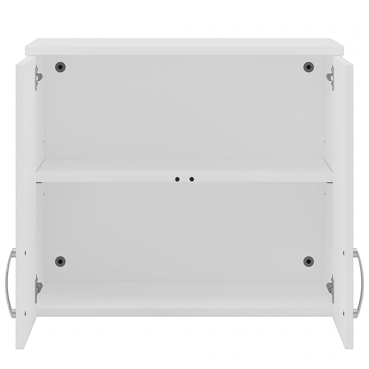 Bush Business Furniture Universal Wall Cabinet with Doors and Shelves in White, Versatile Home Organizer, Office Storage Unit and Adjustable Shelving Bush Furniture