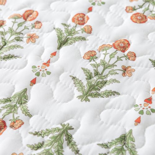 HoneiLife Quilt Sets King Size - Floral Bedspreads for King Bed, 3-Piece Wildflower Coverlets, Botanical Bed Cover King Quilt Bedding Set All Season Quilts-Sweet Grass HoneiLife