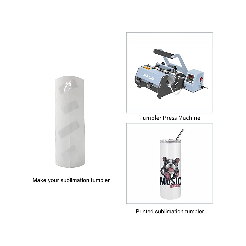 PYD Life 2 PCS Sublimation Blanks Skinny Tumbler White 20 OZ Straight Double Wall Stainless Steel Tumbler with Metal Straw Tumbler Cups for Tumbler Heat Press Machine Heat Transfer PYD Life