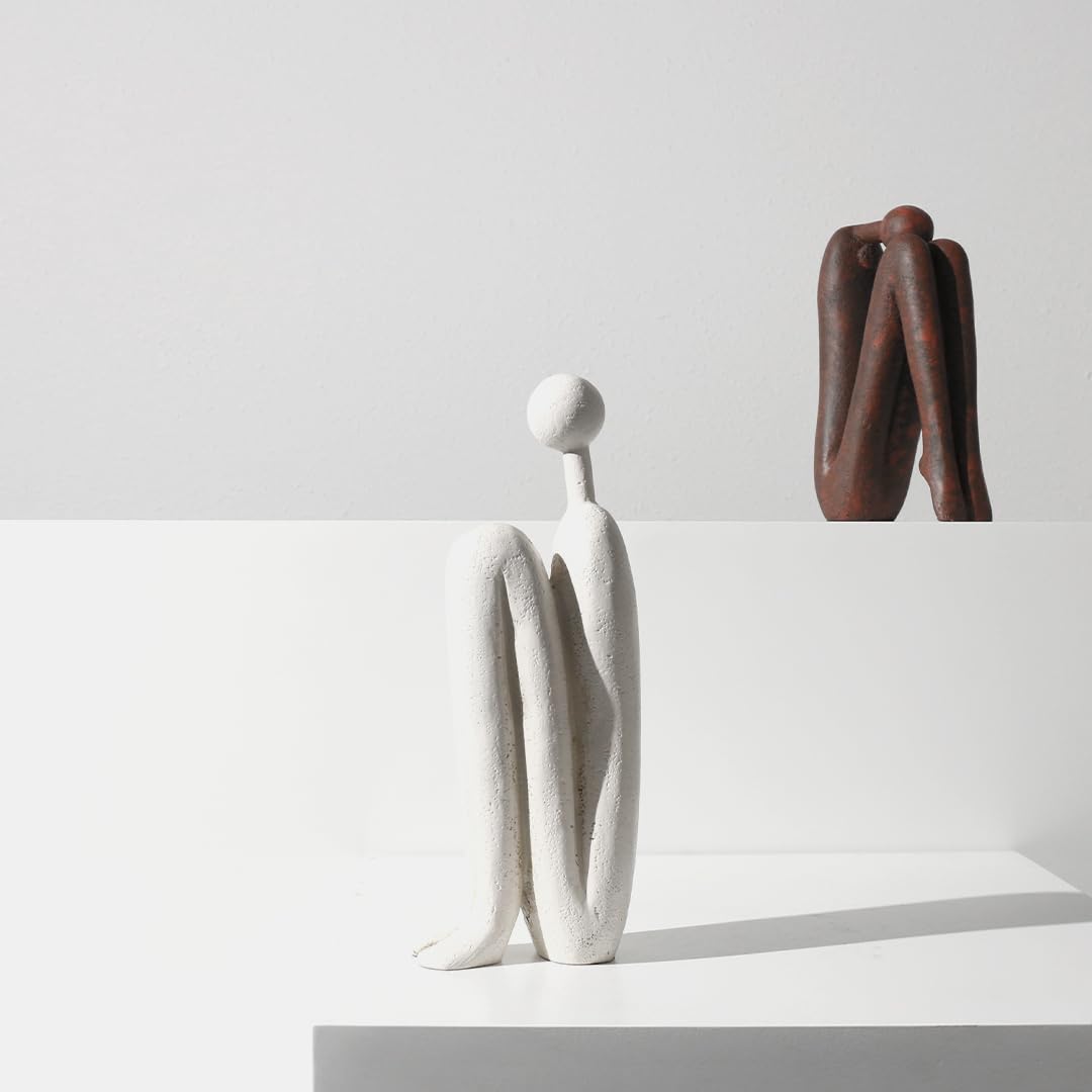 Decorative Bookends for Shelves,Bookends for Heavy Books Resinous Thinker Statue,Book Shelf Decor,Modern Creative Office Company Bookends Ornament Decorations SZGYCSM