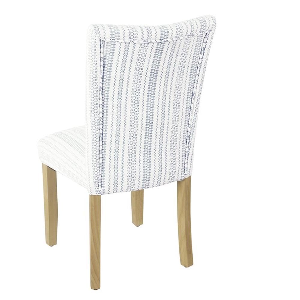 HomePop Classic Parsons Dining Chair -Blue Farmhouse Stripe (Set of 2) HomePop