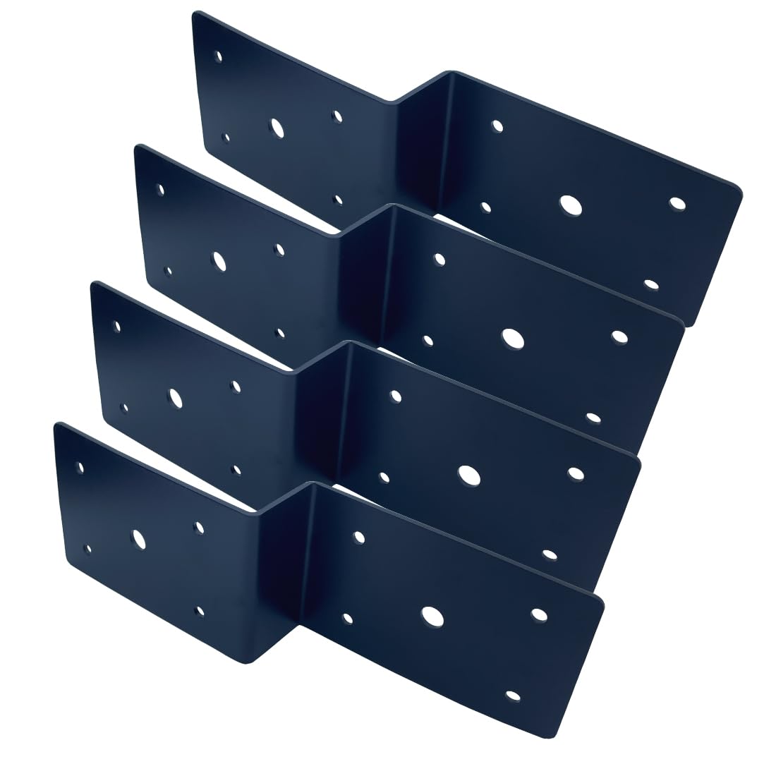 4 PCS Heavy Duty Steel Z Brackets 6" Post to Beam Support,Double Angle Channel Profile Corner Brace for Wood Shelves Fixing Lumber Connector Pergola Hardware Brackets,Thickness 3mm and Black Jouray