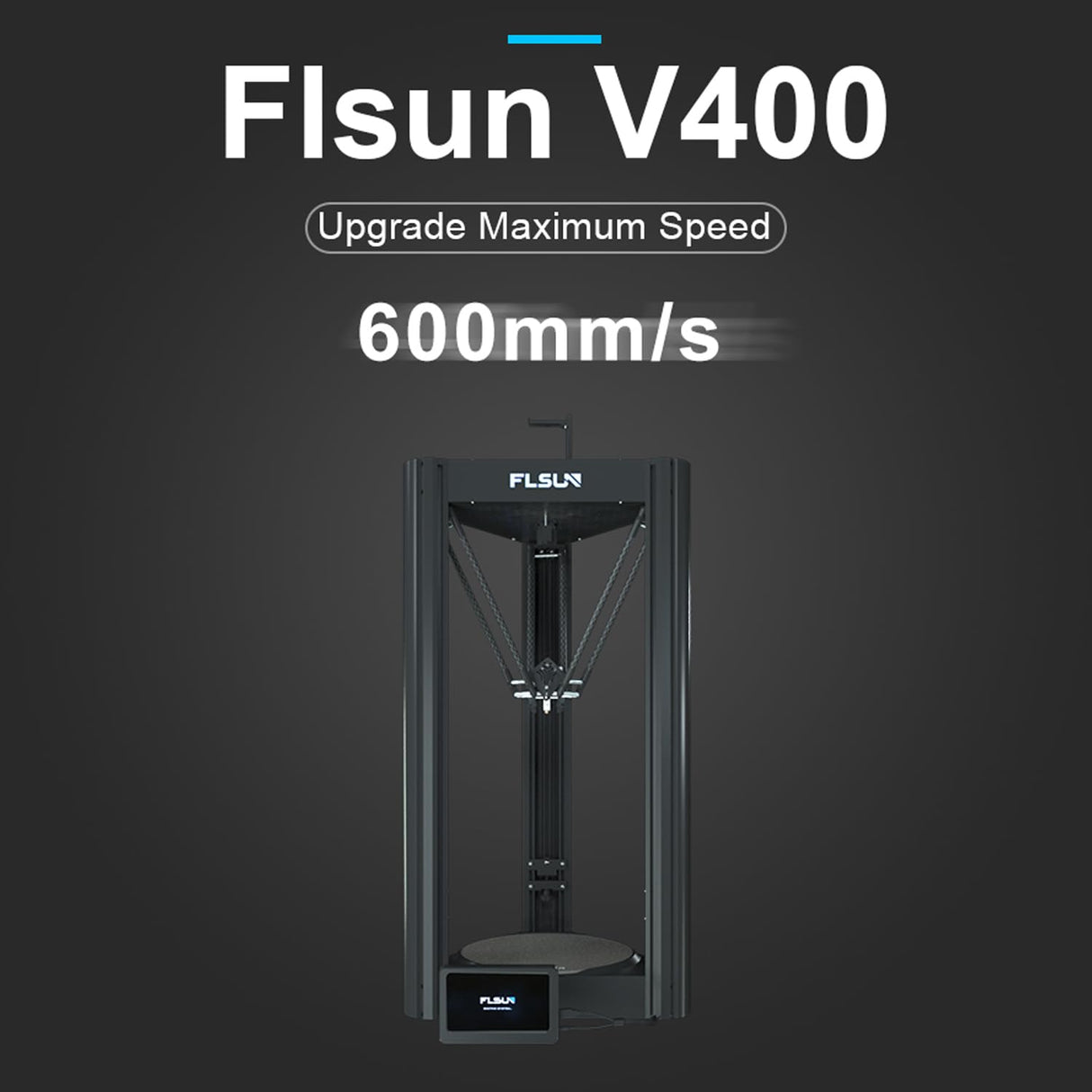 FLSUN V400 3D Printer Moving Speed Fastest 600mm/s 20000+ mm/s² FDM Delta 3D Printer with 7" Klipper Firmware Pad, 300℃ Nozzle, Direct Drive Extruder, PEI Bed, Printing Size Φ11.8"x16" (FLSUN V400) FLSUN