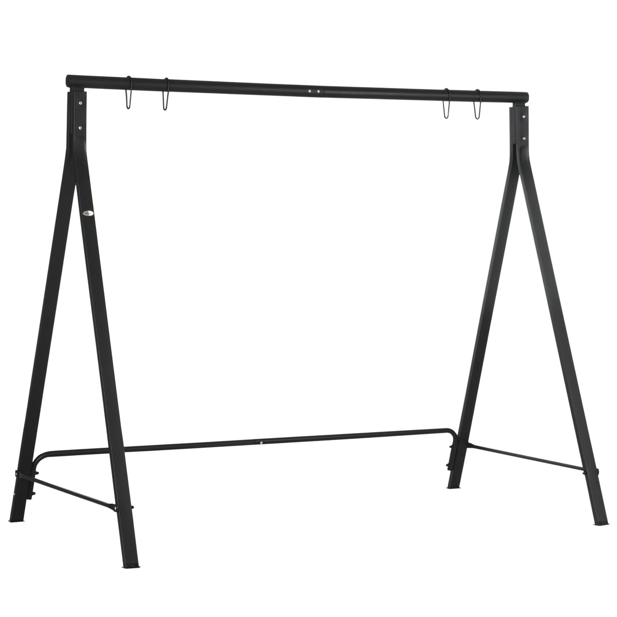 Outsunny Metal Porch Swing Stand, Heavy Duty Swing Frame, Hanging Chair Stand Only, 528 LBS Weight Capacity, for Backyard, Patio, Lawn, Playground, Black Outsunny