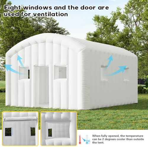 EROMMY 20x16x12 FT Large White Inflatable Nightclub, Blow Up Party Tent Portable with 950W Blower, Disco Night Club Tent for Adult Birthday Party Business Rental EROMMY