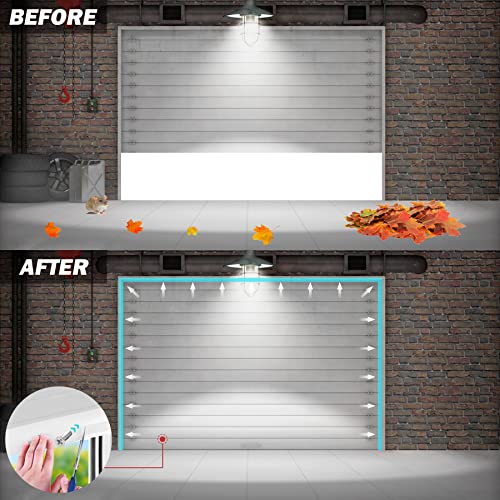 Garage Door Seal Top and Sides 36FT Universal PVC Weather Stripping Garage Soft and Hard Composite Door Trim Seal Weatherproofing Garage Door Seals with Nails(White) MYFAMIREA