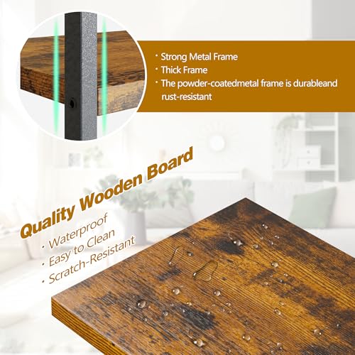 Shintenchi Triple 5 Tier Bookshelf, Industrial Large Bookcase with 14 Open Display Shelves, Large Etagere Bookshelf,Wide Book Shelf Book Case for Home & Office, Rustic Brown Shintenchi