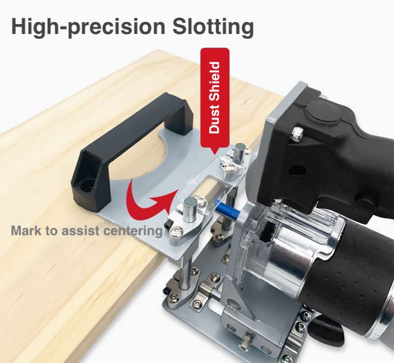 Mortise and Tenon Jig Tools for Woodworking Routers, Tenon Cutter, Mefape Manual Mortising Machine, Invisible Slotting Machine Jig Stand, 3-Axis Guide Rail for Adjust Trimming Length and Width Mefape