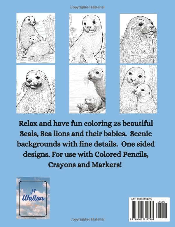 Seals & Sea Lions Coloring Book Majosta