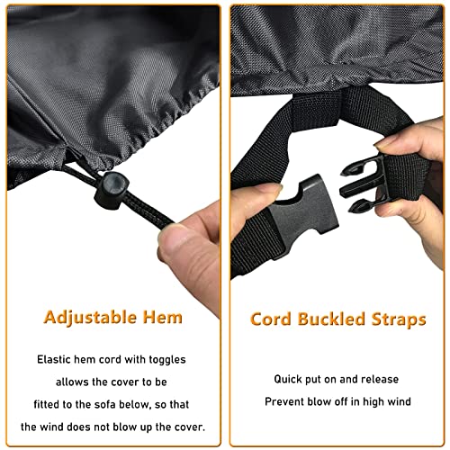 STARTWO Outdoor Furniture Cover Waterproof, Patio Furniture Covers 4 Piece Set, Heavy Duty 500D Patio Furniture Set Cover for Chairs, Couch, Table Coffee, Black STARTWO