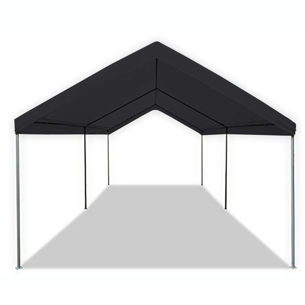Caravan Canopy Domain 10 x 20 Foot Durable Portable Garage Carport Canopy Car Tent Sidewalls with Dual Zippers and Roll Up Door, Black (Anchor/Mounting Materials + Sidewalls Included) Caravan