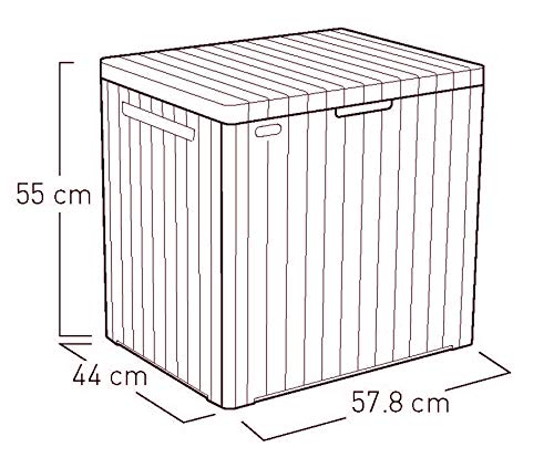 Keter City Outdoor Plastic Storage Box Garden Furniture 57.8 x 44 x 54.8 cm - Brown Keter