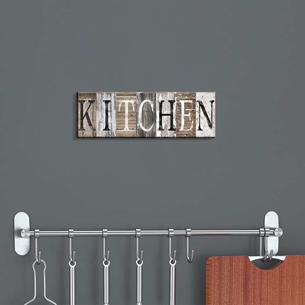 Pinetree Art Rustic Farmhouse Kitchen Wall Decor Canvas Prints Kitchen Signs Wall Decor (With Solid Wood Inner Frame) Pinetree Art
