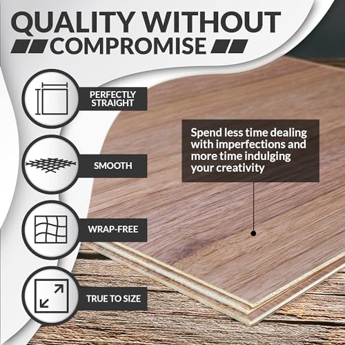 Walnut Plywood Sheets for Crafts 1/8 inch, 3mm Plywood Sheet for Laser Cutting, Wood Burning, Architectural Models, Drawing - 6 Pack Walnut Wood Sheets 12 x 12 inch (SS Custom Products) SS Custom Products