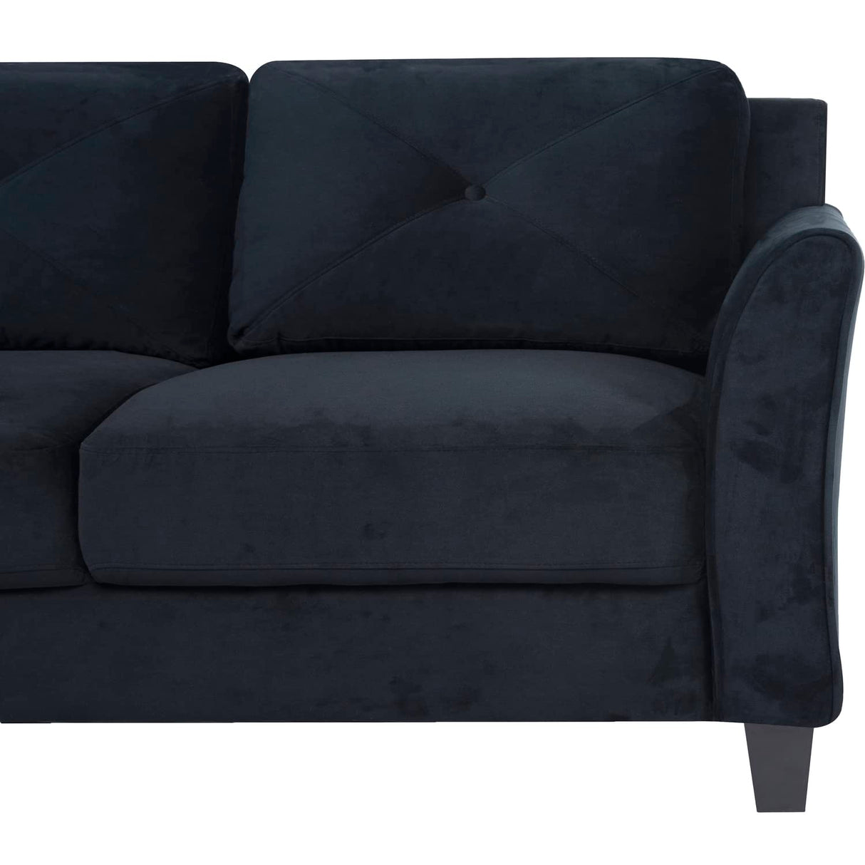 Naomi Home Black Button Tufted Sofa & Loveseat Set, Black Modern Microfiber Furniture for Small Spaces, Durable and Sturdy, Tool-Free Assembly, Affordable Living Room Sofa Cama, Stylish and Compact Naomi Home