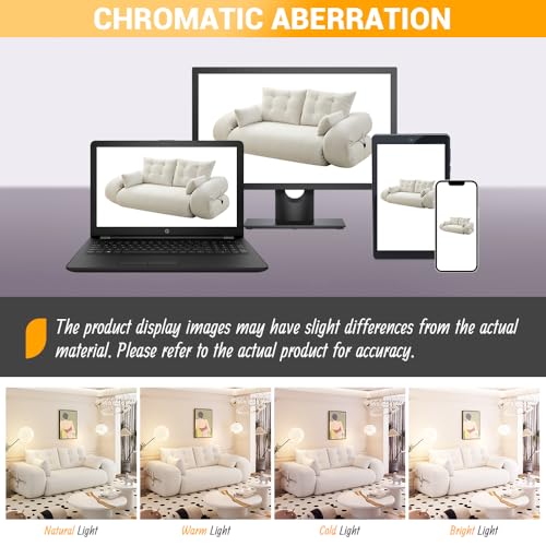 78.7" Folding Sofa Bed Queen, Foldable Floor Futon Sofa Sleeper, Convertible Boneless Mattress, Loveseat Cloud Couch for Home Living Room, Bedroom, Lounge, Apartment and Small Spaces, Beige Teddy Tmsan