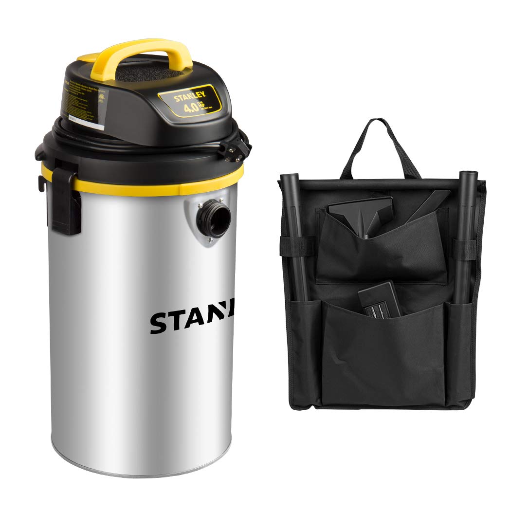 Stanley Wet/Dry Hanging Vacuum, 4.5 Gallon, 4 Horsepower, Stainless Steel Tank STANLEY