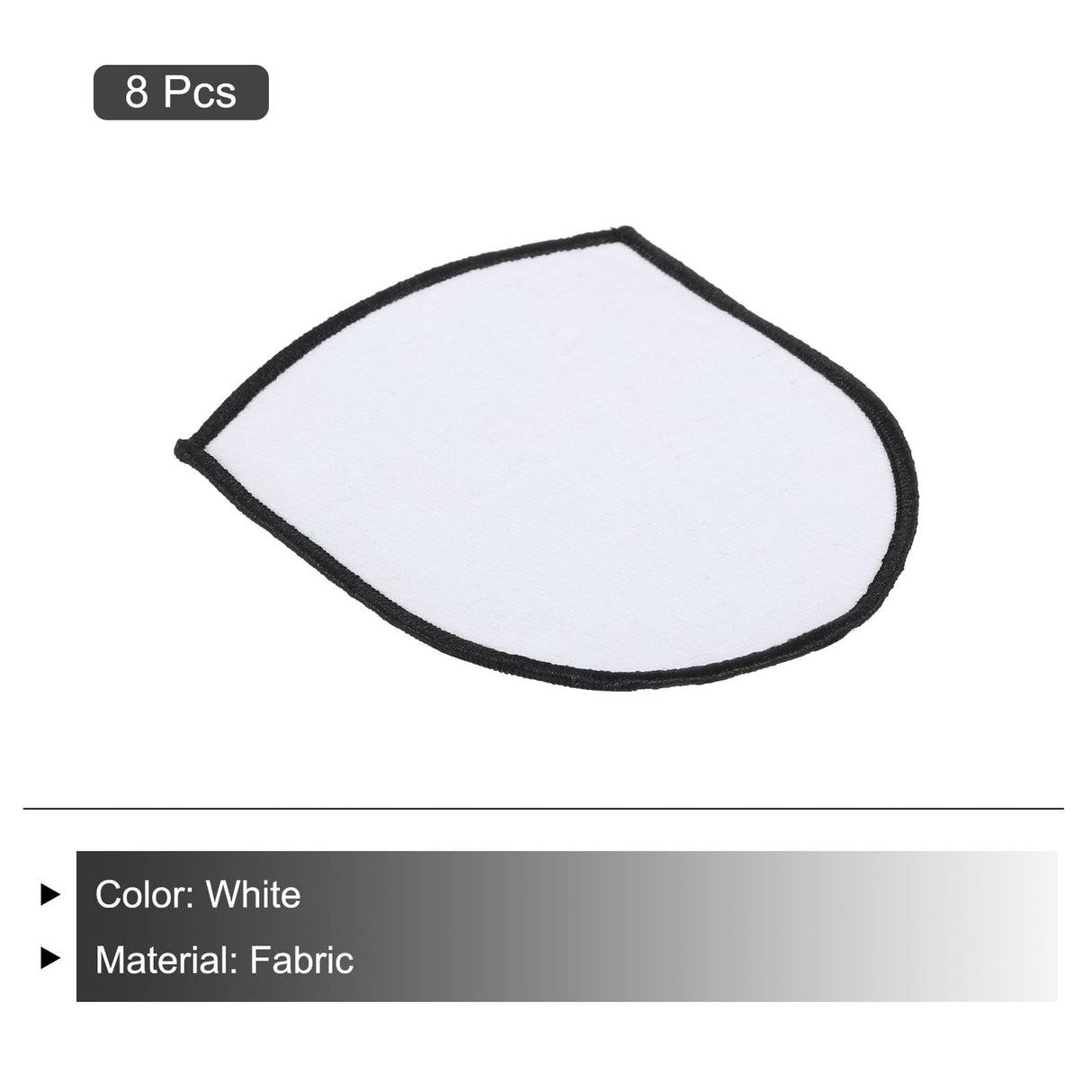 MECCANIXITY 8pcs Sublimation Patch Blank, 3.62"x3.03" Fabric Iron-on Blank Heat Transfer Repair Patch for DIY Crafts Caps Clothes Shoes Bags Uniforms, White MECCANIXITY
