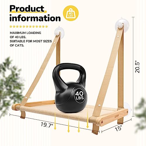 Cat Window Perch, Cat Hammock Window Seat, Cat Window Hammocks Bed for Indoor Cats, Large Cat Perch with Sturdy Screw Suction Cups for Large Cats & Kittens CATISM