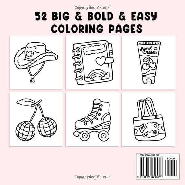 Cute & Groovy: Coloring Book for Adults and Kids, Bold and Easy, Simple and Big Designs for Relaxation Featuring Lovely Things (Bold & Easy Coloring) Coco Wyo LLC