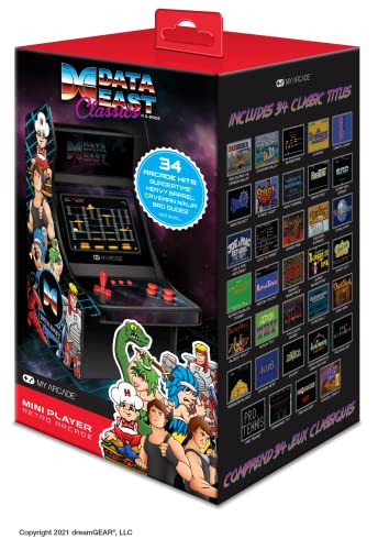 My Arcade Data East Classics Mini Player - 10 Inch Retro Arcade Machine Cabinet - Includes 35 Games My Arcade
