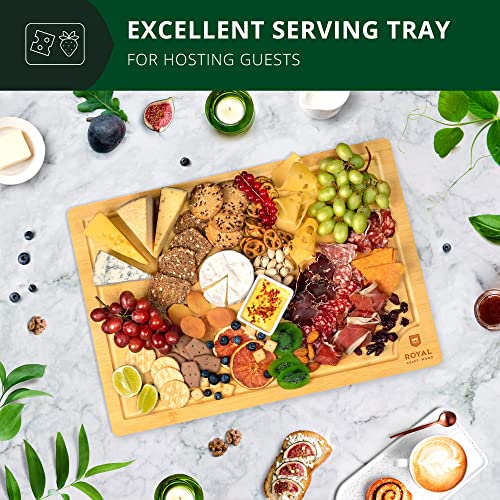 ROYAL CRAFT WOOD Bamboo Cutting Boards for Kitchen - Kitchen Chopping Board for Meat (Butcher Block) Cheese and Vegetables | Wooden Cutting Board ROYAL CRAFT WOOD