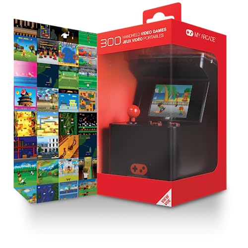 My Arcade Retro Arcade Machine X Playable Mini Arcade: 300 Retro Style Games Built In, 5.75 Inch Tall, AA Battery Powered, 2.5 Inch Color Display, Illuminated Buttons, Speaker, Volume Control My Arcade
