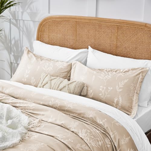 Kozyhvn Twin XL Comforter Set Khaki, Cute Floral Bed in a Bag Twin XL Boho 5 Pieces, Soft Fluffy Bedding Sets with Comforter, Sheets, Pillowcase & Sham, All Season Kozyhvn