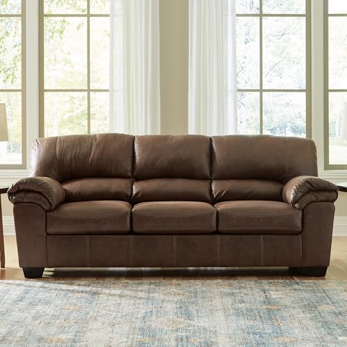 Signature Design by Ashley Bladen Faux Leather Sofa, Brown Signature Design by Ashley