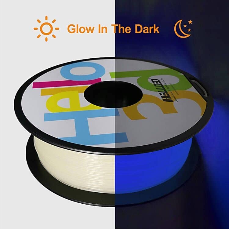 HELLO3D Glow in The Dark PLA Filament, Blue Purple Luminous Filament 1.75mm Strong Glow Effect 3D Printer Filament, 1kg Spool (2.2lbs), Dimensional Accuracy +/- 0.05 mm,Glow Blue Purple HELLO3D