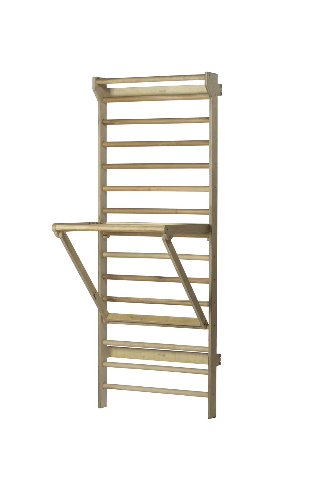 Stall Bar Training Tower: Swedish Ladder with Adjustable Pull-Up Dip Bar Attachment (1.5" Round, Beech Rungs) Beyond Balance