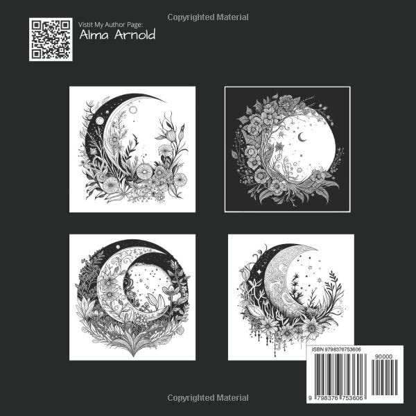 Moonlit Blooms: Boho Inspired Moons & Flowers Coloring Book for Adults Majosta