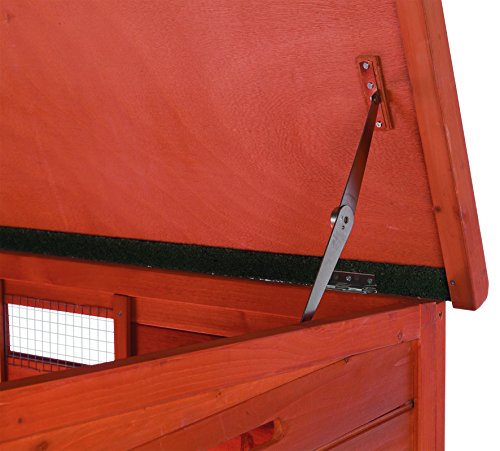 TRIXIE Natura Duck Coop with Ramp, Pull-Out Tub, Hinged Roof, Brown, 36x30x27 TRIXIE