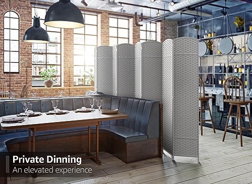 Sorbus 8 Panel Room Divider 6 ft. Tall - Privacy Screen, Extra Wide Double Hinged Panels, Mesh Hand-Woven Design, Partition Room Dividers and Folding Privacy Screens, Wall Divider for Room Separation Sorbus