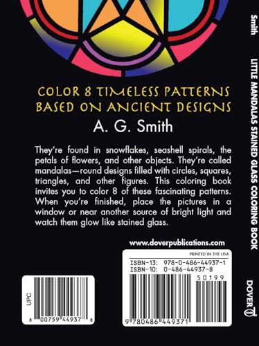 Little Mandalas Stained Glass Coloring Book Dover Publications