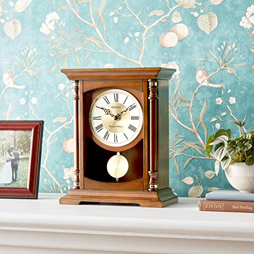 Seiko Baron Mantel Chime Clock,Brown Seiko