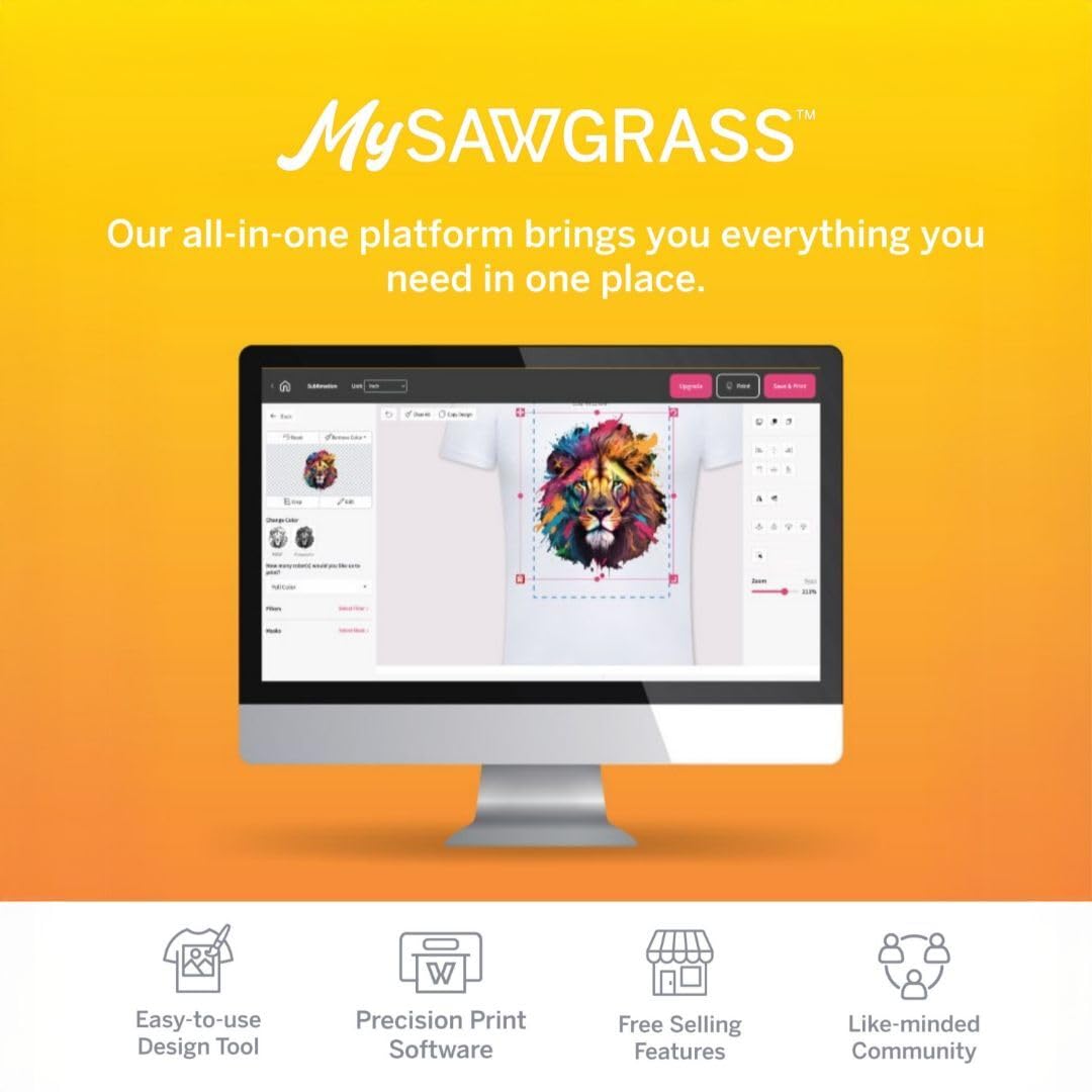 Sawgrass SG500 VersiFlex Printer Bundle, Innovative Inks & Light Heat Transfer Paper Bundle - Soft-Touch Infusible Ink, 8.5x11 Paper - Professional Results on Untreated Fabric and Wood Sawgrass