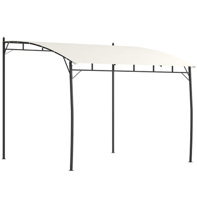 Outsunny 10' x 10' Outdoor Pergola Gazebo with UV-Resistant Canopy and Metal Frame, Sun Shade Shelter for Porch, Patio, Deck, Backyard, Cream White
