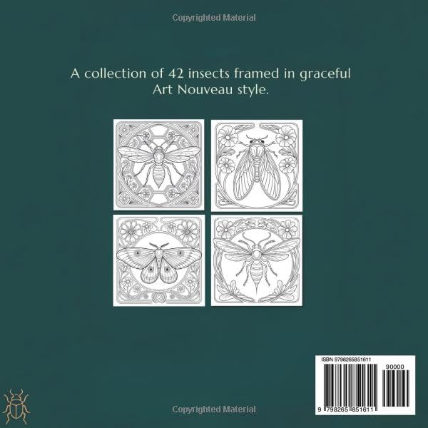 The Insect Nouveau Coloring Book: Stylized Bugs in Botanical Frames Majosta