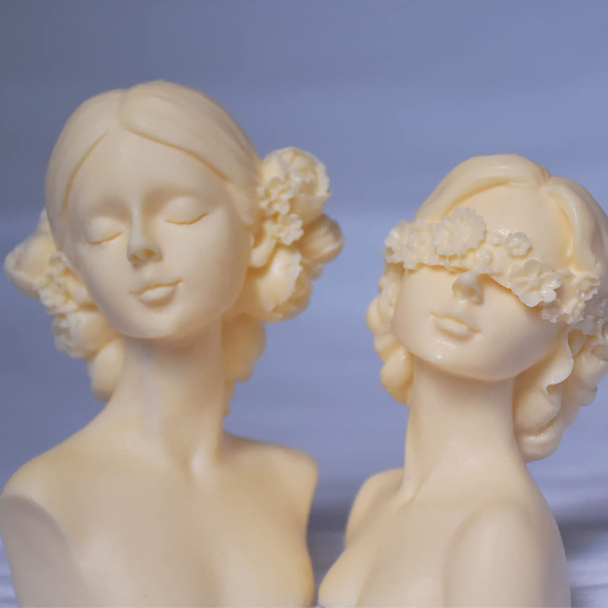 2 Pack Braid Girl Shape Portrait Candle Resin Mold - Resin Casting Silicone Molds for Home Decor & Candle Making Wave Spiral Mold ESEDAGE