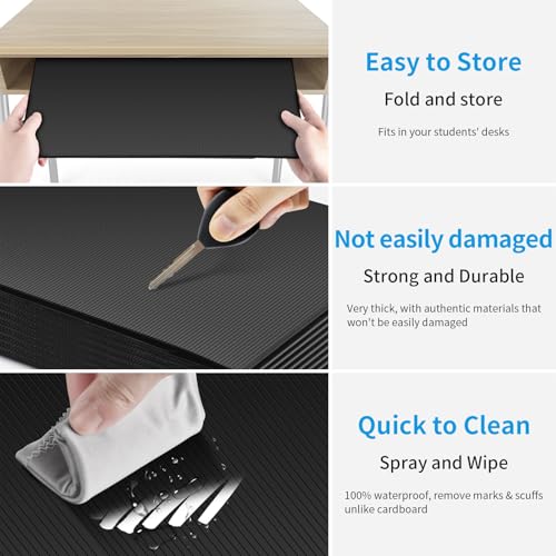 2 Pack Black Desk Dividers for Students, Privacy Shields Folder for Students, Durable & Waterproof Plastic Study Board, Classroom Teacher Supplies Test Divider, Includes Extra Labels Bcabo