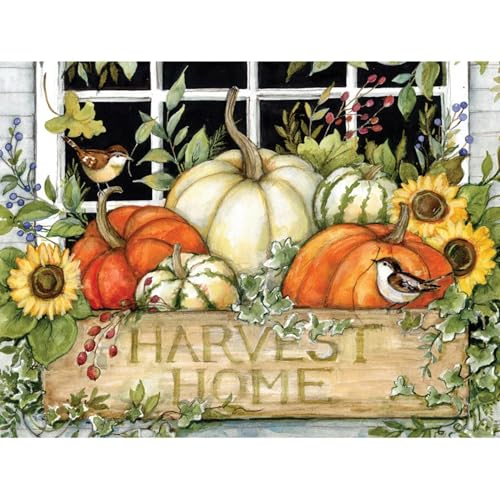 Bits and Pieces Jigsaw Puzzles for Adults 300 Pieces, Pumpkin Window Basket Bits and Pieces
