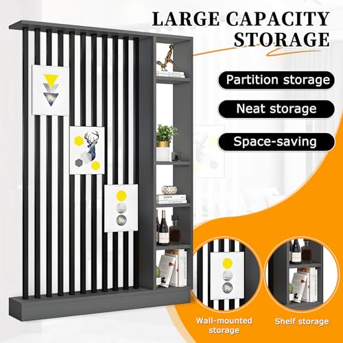 Modern Room Divider with Shelves,Wall Room Divider Screen with Storage Cabinet, Wall Divider for Room Separation, for Home Office Decorative HSHBDDM
