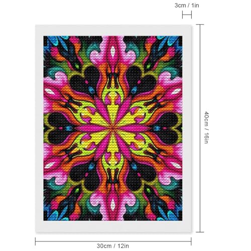 TZTTZT Diamond Art Kits for Adults - Vibrant Kaleidoscope Pattern Art Diamond Painting Kits for Adults Beginner, Frameless Diamond Painting Craft for Home Wall Decor TZTTZT