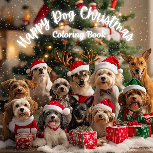 Happy Dog Christmas: Celebrate the Holidays with Fun and Relaxing Dog-Themed Coloring Pages WoodArtSupply