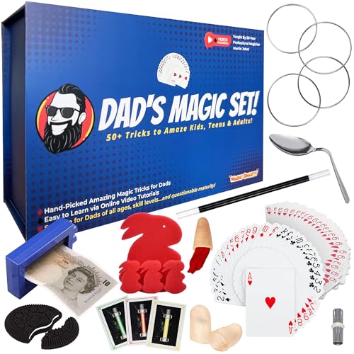 Dad’s Magic Set – 50 Awesome Tricks for Dad to Amaze The Family – Video Tutorials Included - Taught by 20-Year Pro Magician Martin John - A Great Fun Dad Gift Magic Smarty
