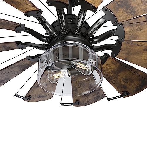 Progress Lighting P250000-129 Springer Collection DC Motor Windmill Farmhouse, 60-Inch, 12-Blade Ceiling Fan, Architectural Bronze Progress Lighting
