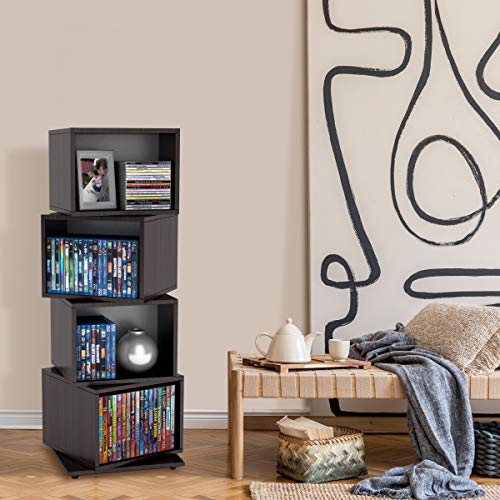 Atlantic 4 Tier Rotating Cube Espresso Atlantic