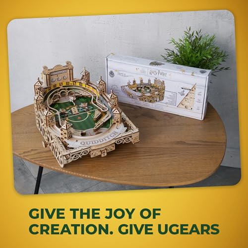 UGEARS Harry Potter Quidditch Pinball Machine - Wooden Models to Build for Adults with Engaging Gameplay - Wooden Pinball Machine Experience in 3D Puzzle Design - Ideal for Wooden Model Kits Fans UGEARS