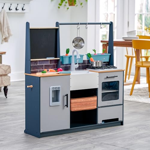 KidKraft Wooden Farm to Table Play Kitchen with EZ Kraft Assembly™, Lights & Sounds, Ice Maker and 17 Accessories KidKraft